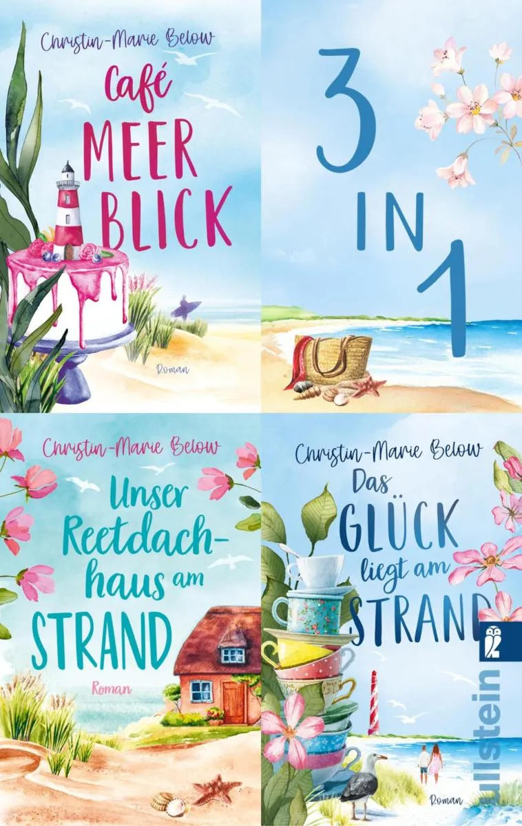 Cover: Café Meerblick & Unser Reetdachhaus am Strand & Das Glück liegt am Strand (E-Book) von Christin-Marie Below