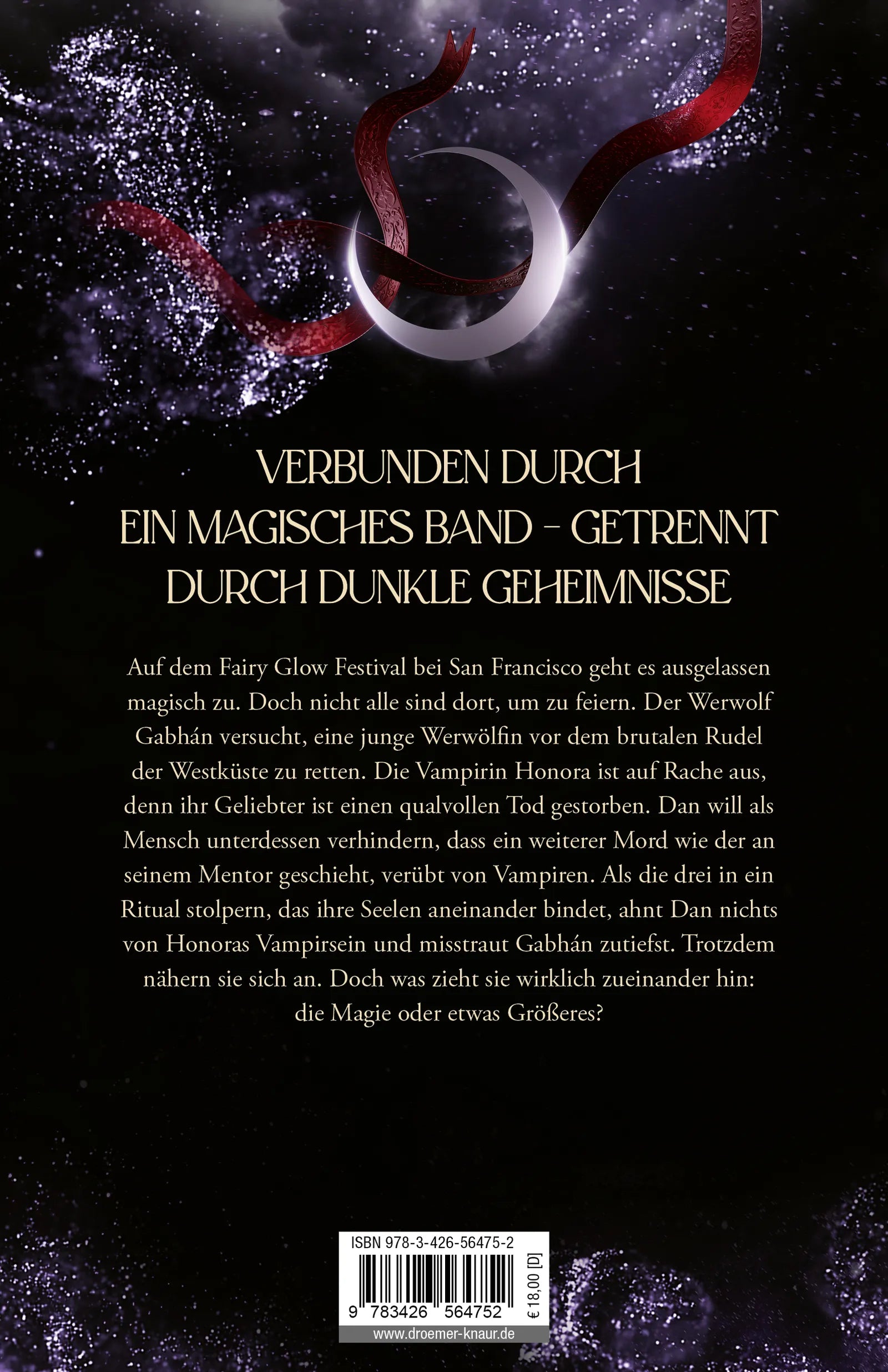 Buchrückseite von 'Cage of the Moon' mit Klappentext - Paperback