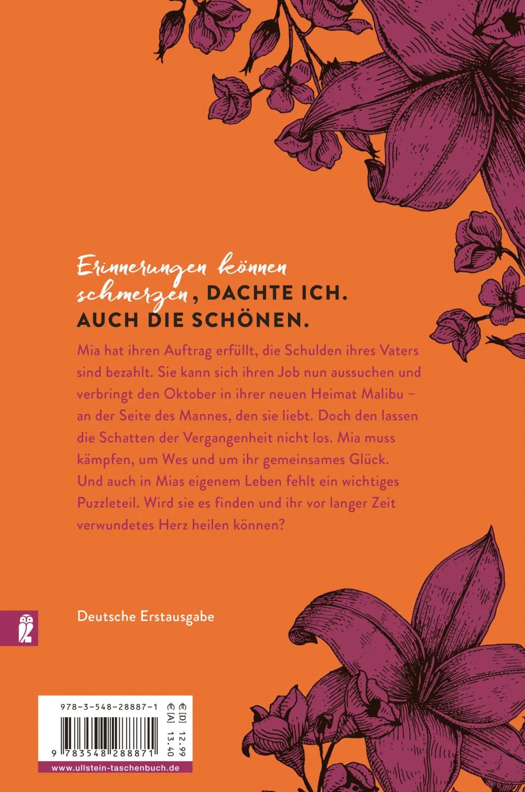 Buchrückseite von 'Calendar Girl - Ersehnt' mit Klappentext - Paperback