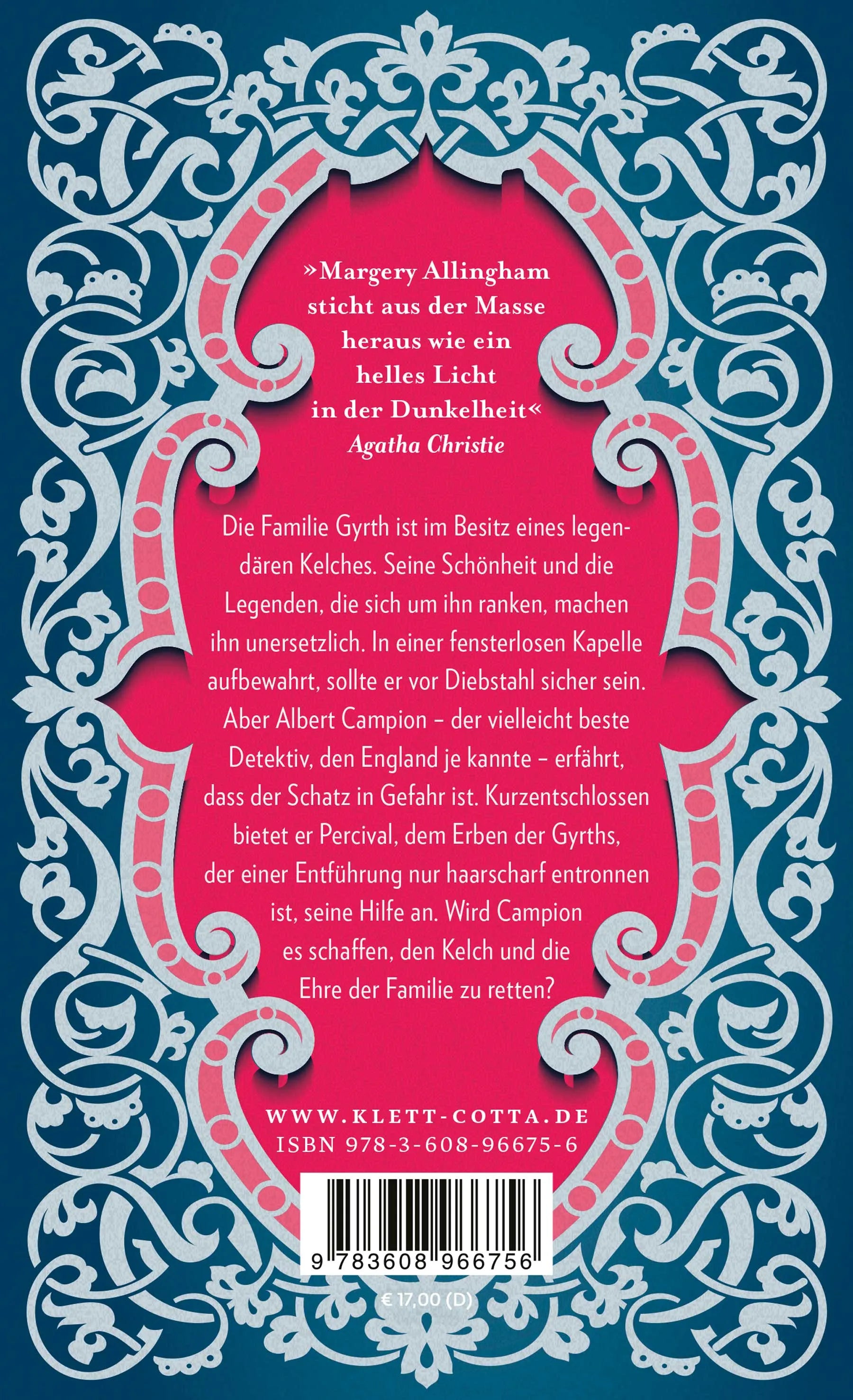 Buchrückseite von 'Campion. Tödliches Erbe' mit Klappentext - Paperback