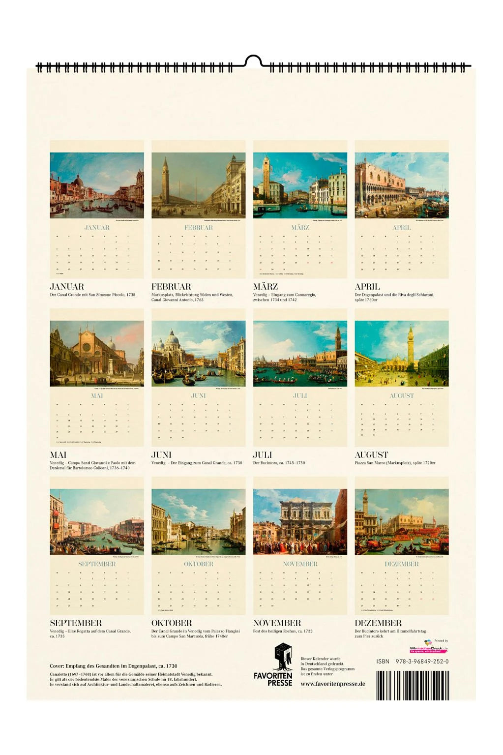 Canalettos Venedig. Wandkalender 2027 – Ansicht