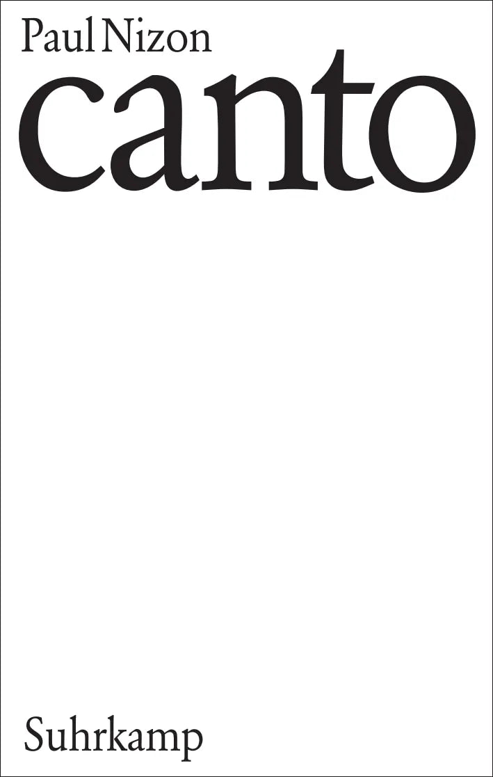 Buchcover von 'Canto' - Gebundene Ausgabe von Paul Nizon