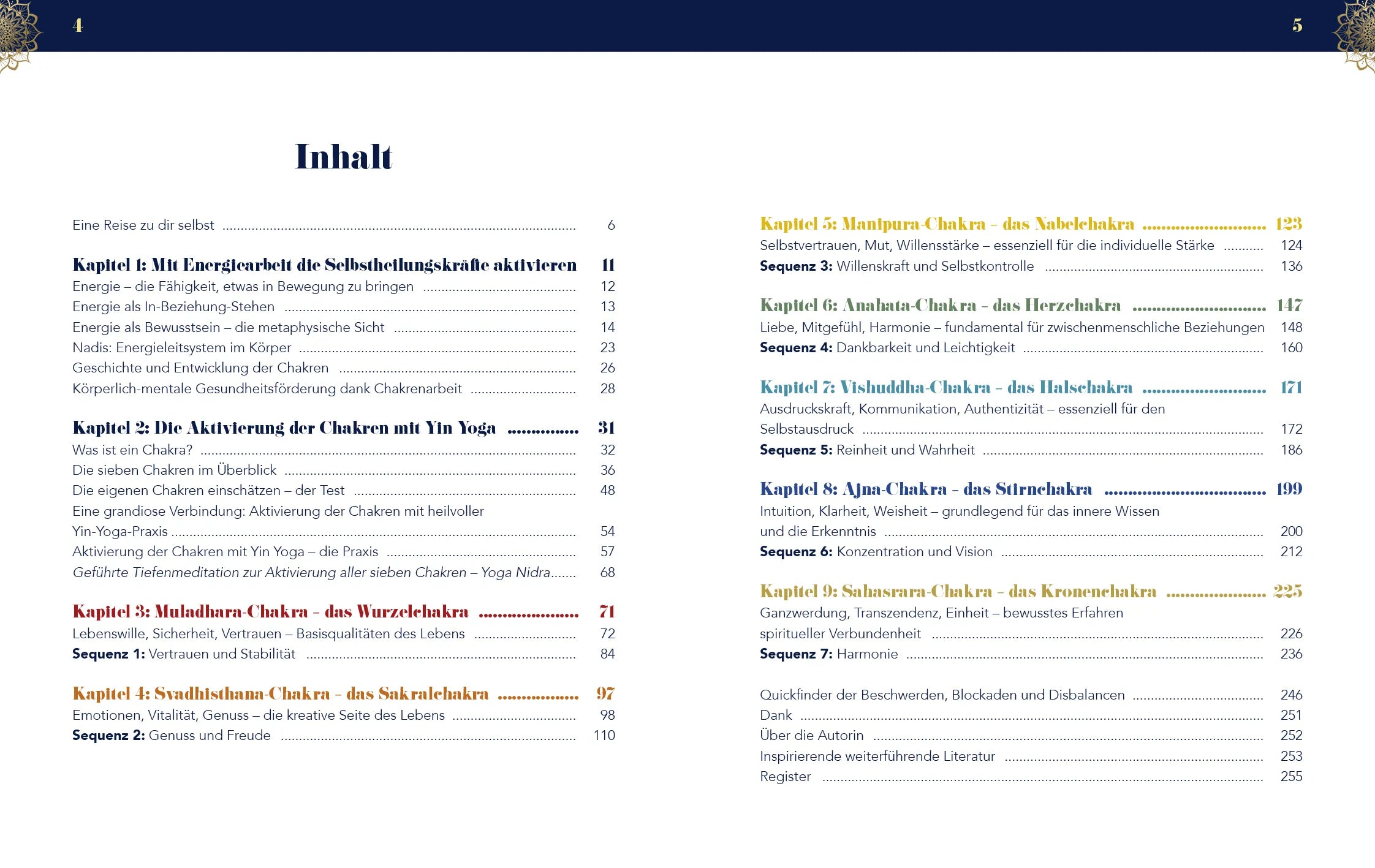 Innenansicht von 'Chakren in Balance mit Yin Yoga' - Taschenbuch