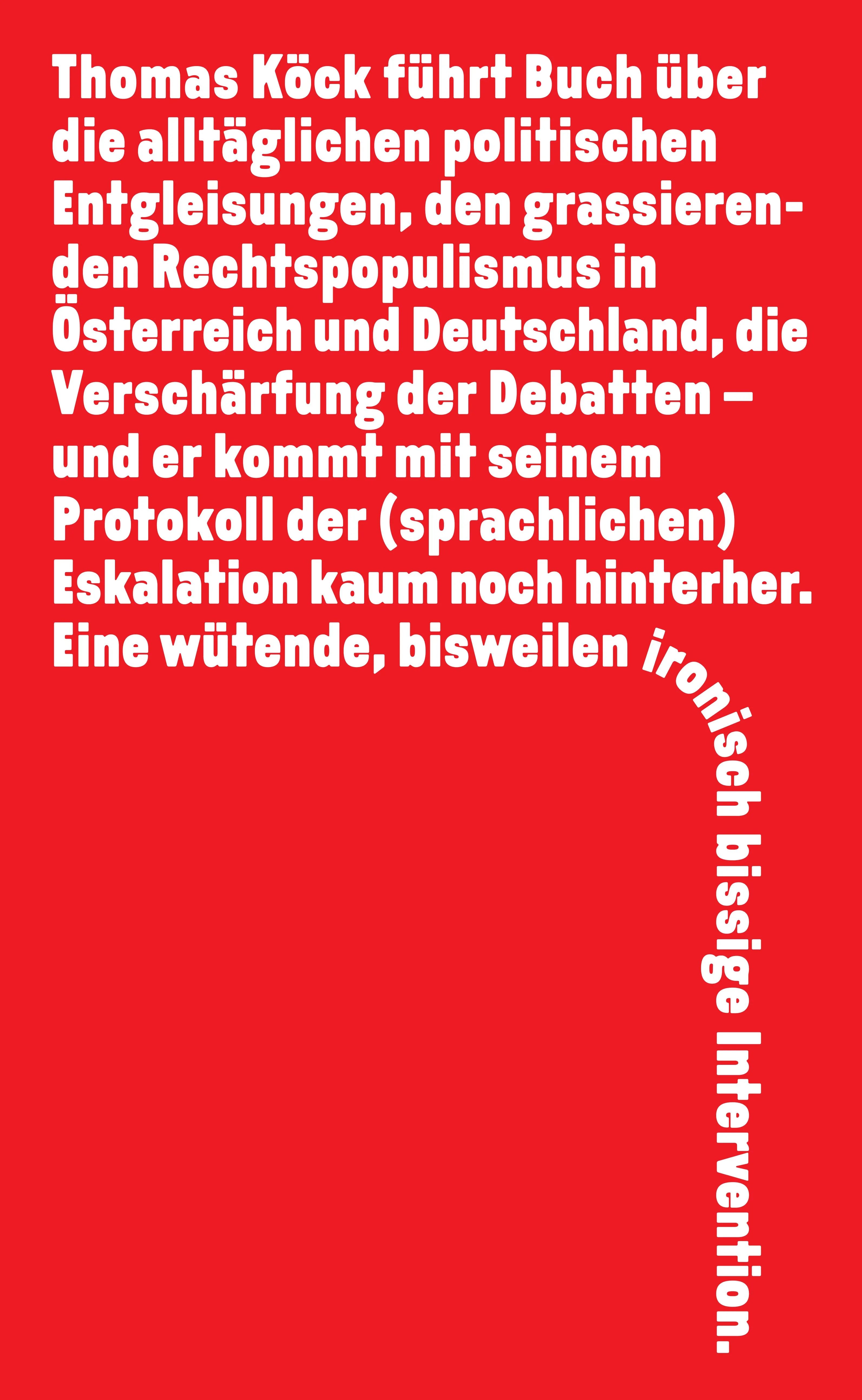 Buchrückseite von 'Chronik der laufenden Entgleisungen' mit Klappentext - Gebundene Ausgabe