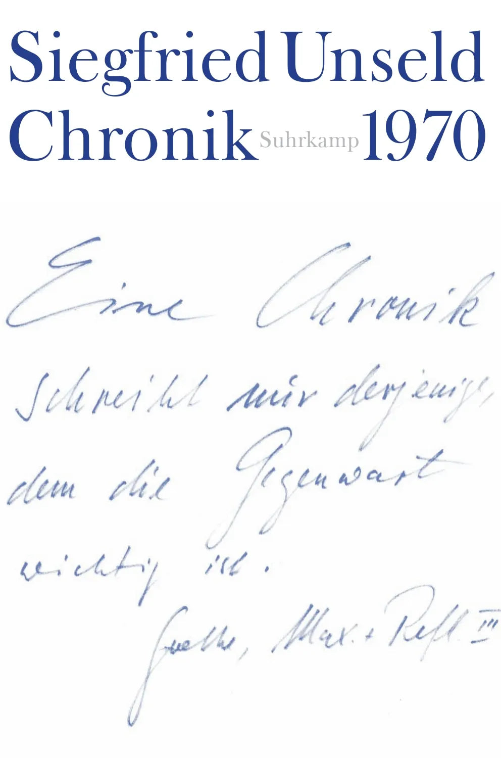 Buchcover von 'Chronik' - Gebundene Ausgabe von Siegfried Unseld