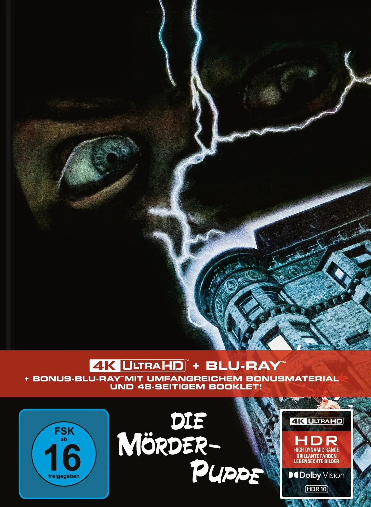 4K UHD Blu-ray-Cover: Chucky – Die Mörderpuppe. Regie: Tom Holland