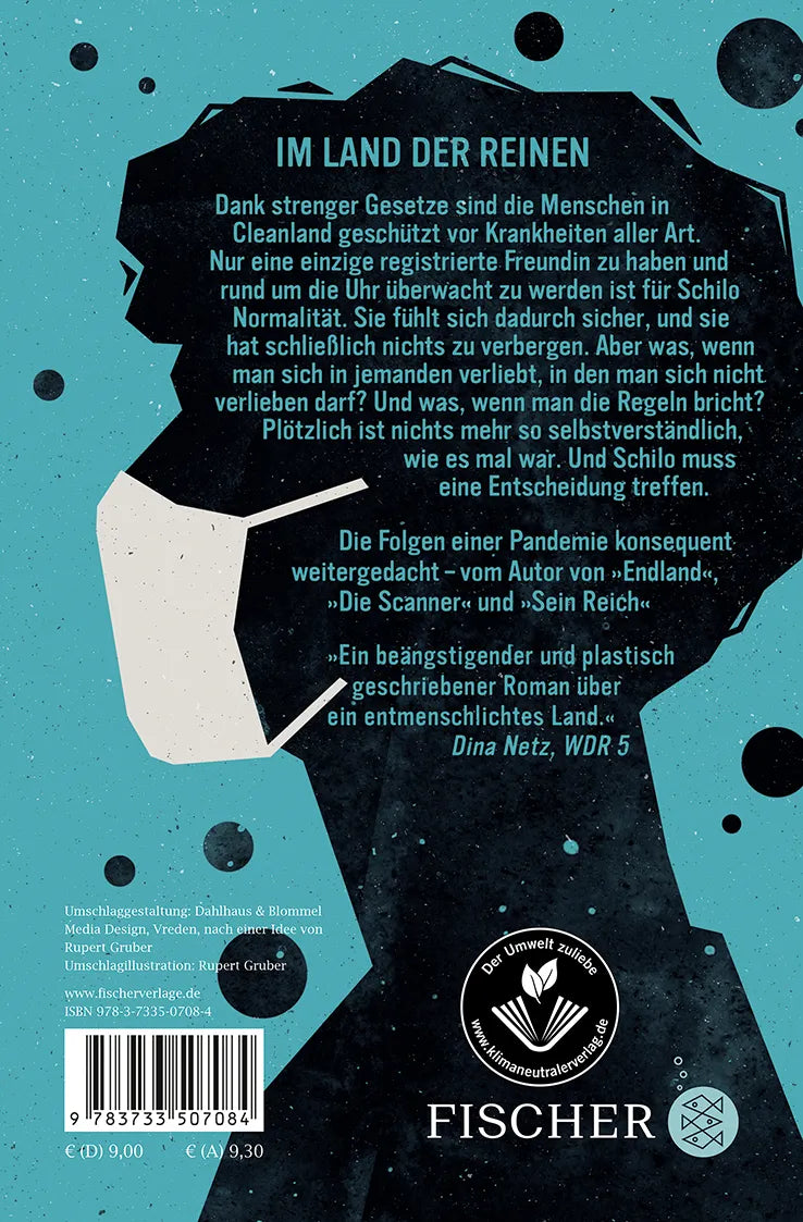 Buchrückseite von 'Cleanland' mit Klappentext - Taschenbuch