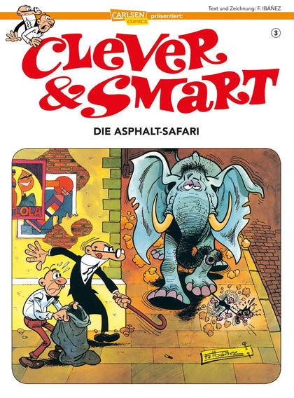 Buchcover von 'Clever und Smart 3: Die Asphalt Safari' - Taschenbuch von Francisco Ibáñez
