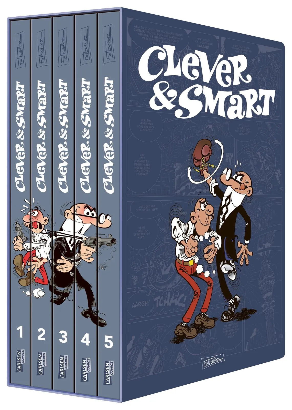 Buchcover von 'Clever und Smart: CLEVER UND SMART – Der Schuber' - Gebundene Ausgabe von Francisco Ibáñez