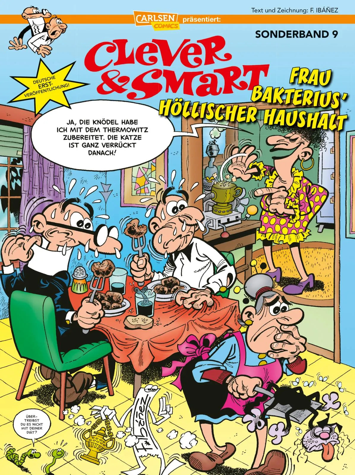 Buchcover von 'Clever und Smart Sonderband 9: Frau Bakterius höllischer Haushalt' - Taschenbuch von Francisco Ibáñez