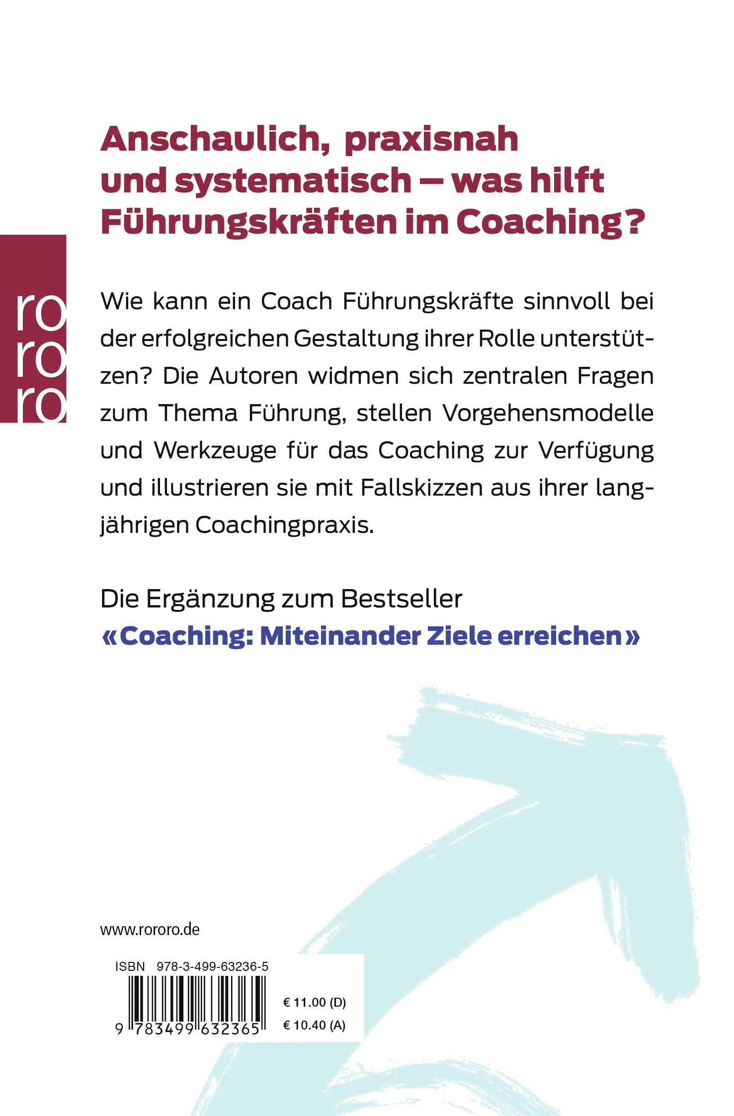 Buchrückseite von 'Coaching zu Führungsthemen' mit Klappentext - Taschenbuch