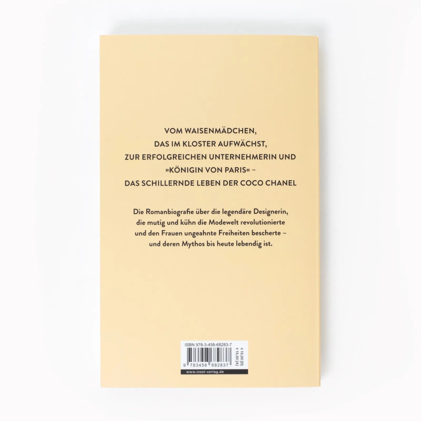 Buchrückseite von 'Coco Chanel. Die Königin von Paris' mit Klappentext - Paperback