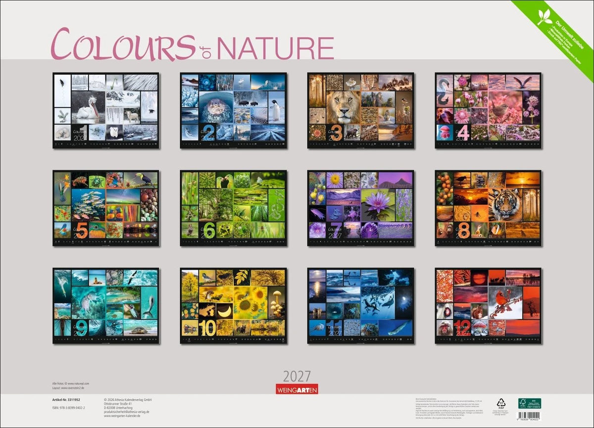 Colours of Nature Kalender 2027 – Ansicht