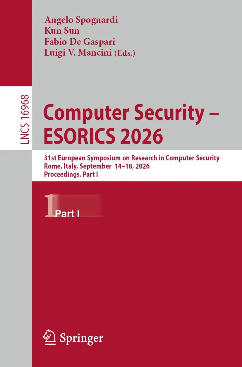 Cover: Computer Security - ESORICS 2026 (E-Book) von Angelo Spognardi