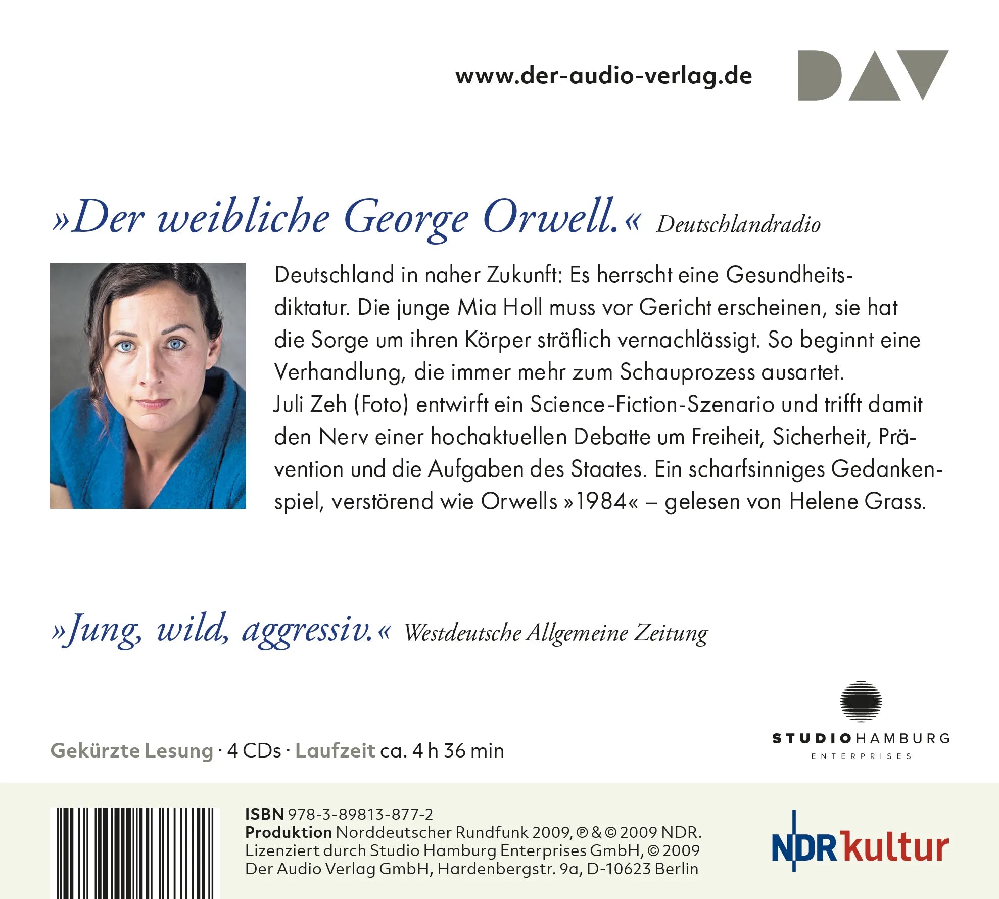 Buchrückseite von 'Corpus Delicti. Ein Prozess' mit Klappentext - Hörbuch (CD)