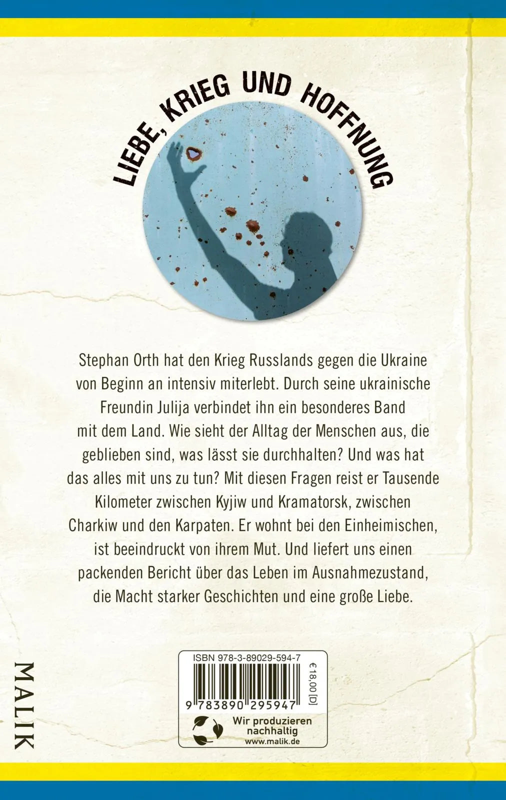 Buchrückseite von 'Couchsurfing in der Ukraine' mit Klappentext - Paperback