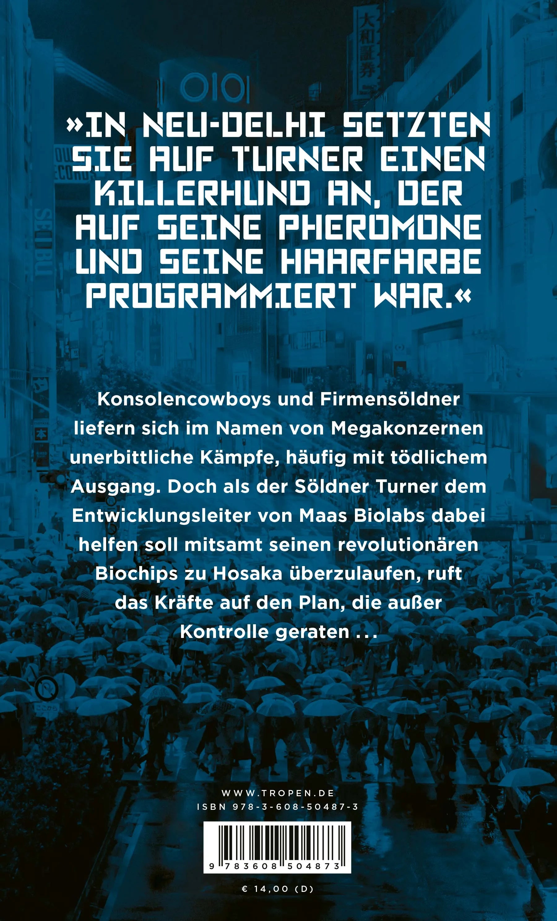 Buchrückseite von 'Count Zero' mit Klappentext - Paperback