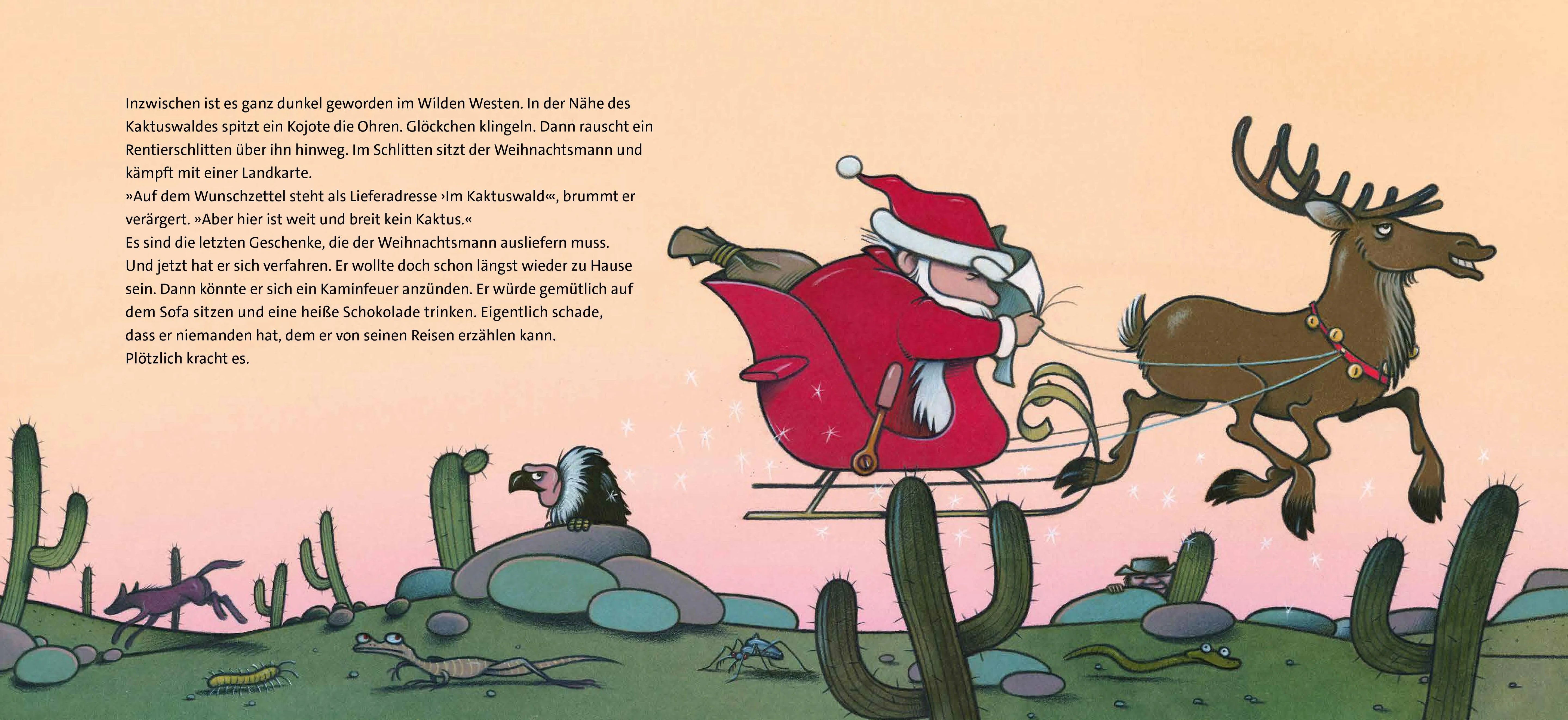 Detailansicht: Cowboy Klaus und der Weihnachtsmann im Kaktuswald (Hardcover)