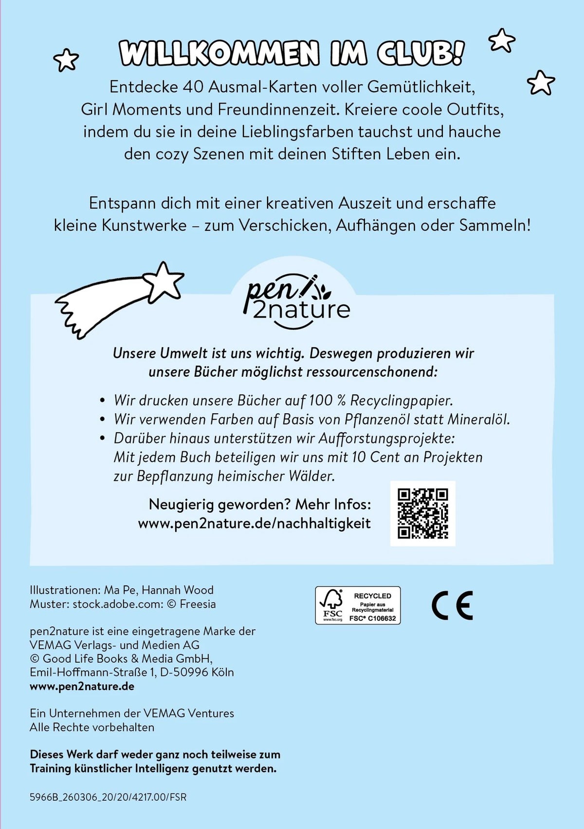 Cozy Girls Club: 40 hochwertige Karten | Entspannt Ausmalen, Gestalten, Verschenken oder Behalten – Ansicht