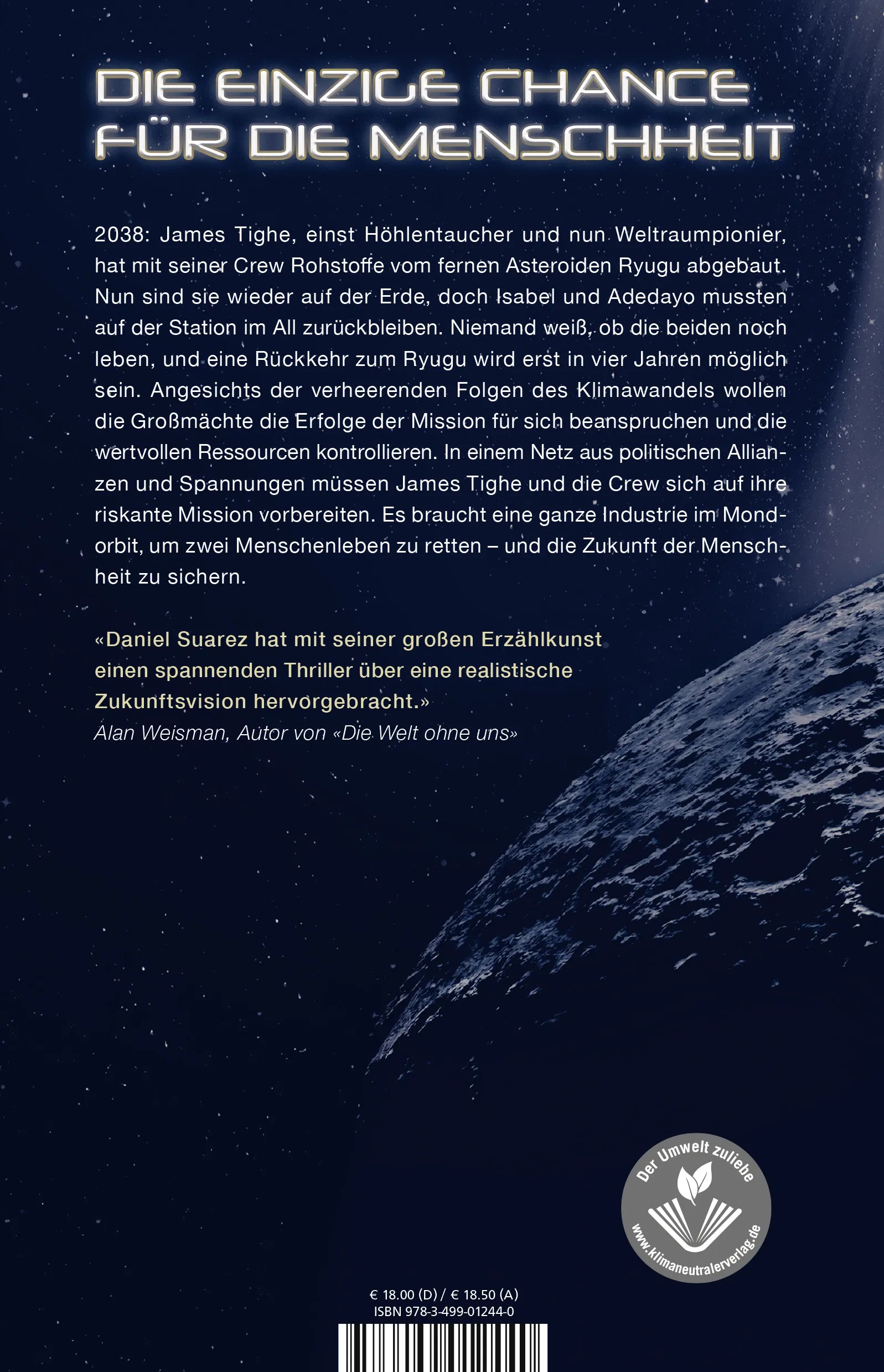 Buchrückseite von 'Critical Mass' mit Klappentext - Paperback