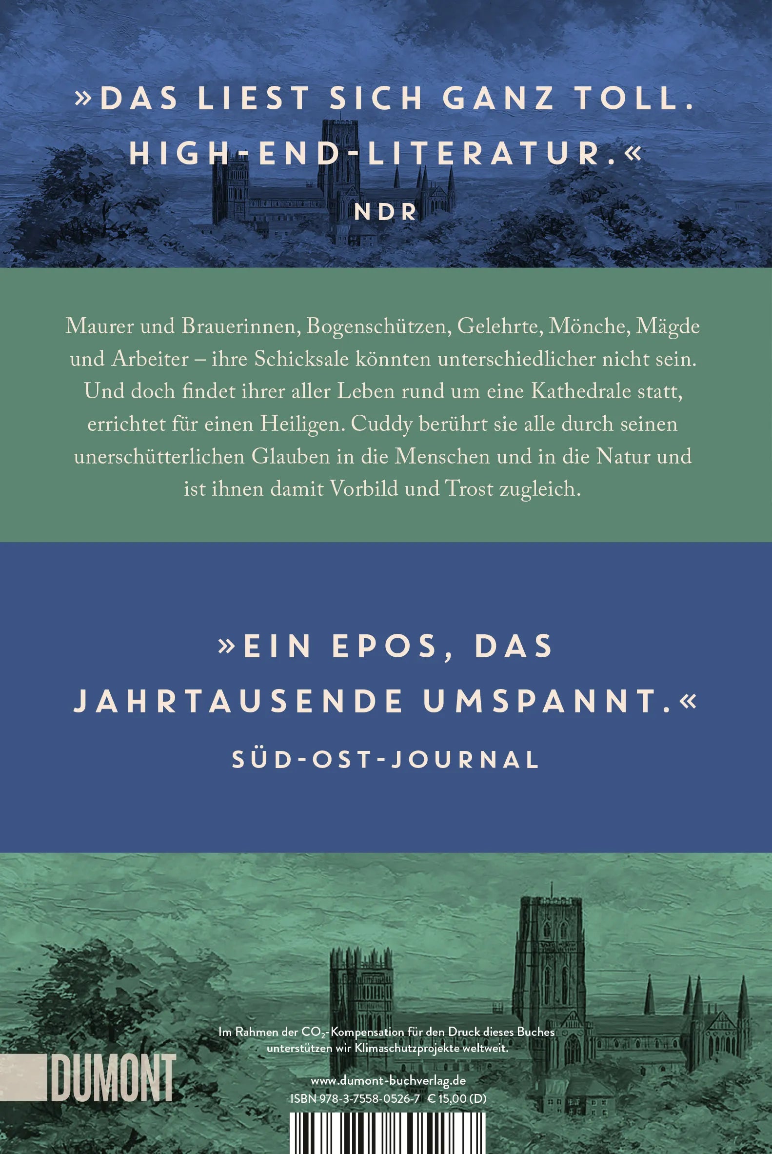 BuchrÃ¼ckseite von 'Cuddy – Echo der Zeit' mit Klappentext - Taschenbuch