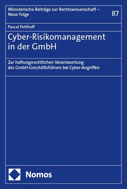 Cover: Cyber-Risikomanagement in der GmbH (E-Book) von Pascal Potthoff