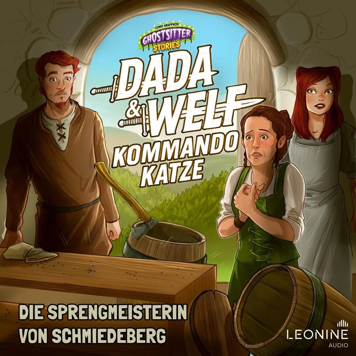 Cover: Dada & Welf - Kommando Katze. Folge 07: Die Sprengmeisterin von Schmiedeberg (Hörbuch Download) von Tommy Krappweis
