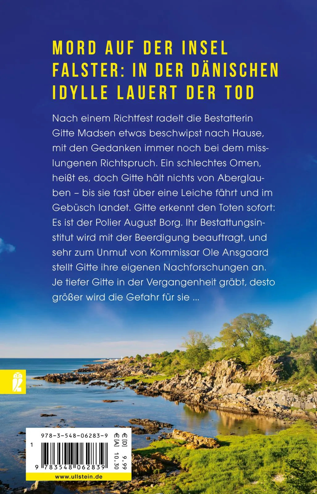 Buchrückseite von 'Dänische Gier' mit Klappentext - Taschenbuch