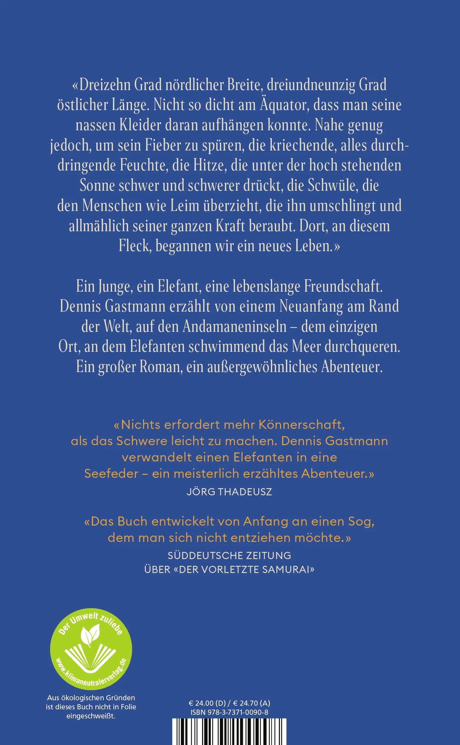 Buchrückseite von 'Dalee' mit Klappentext - Gebundene Ausgabe