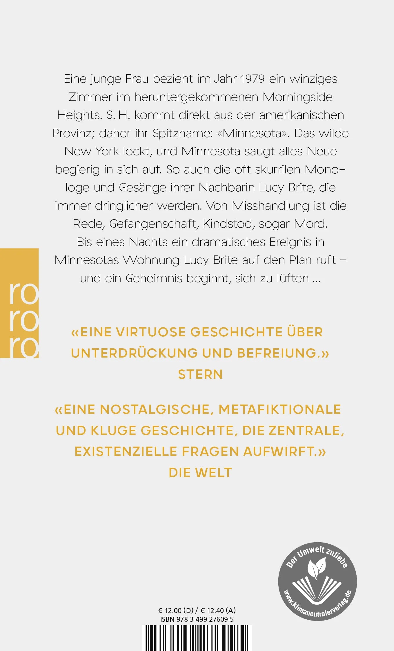 Buchrückseite von 'Damals' mit Klappentext - Taschenbuch