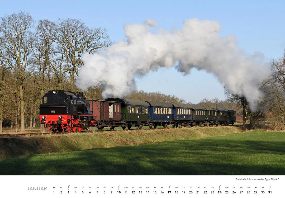 Dampfloks in Farbe Kalender 2027 – Ansicht
