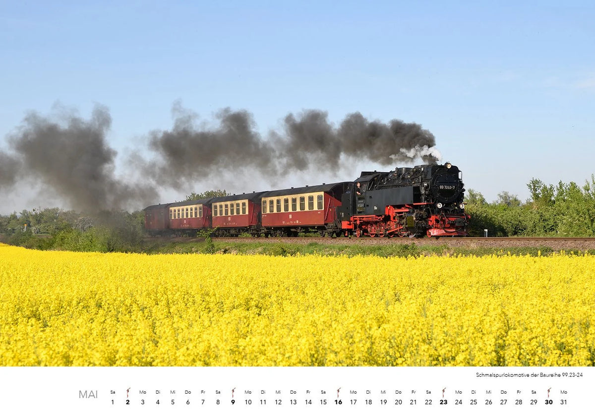 Dampfloks in Farbe Kalender 2027 – Ansicht