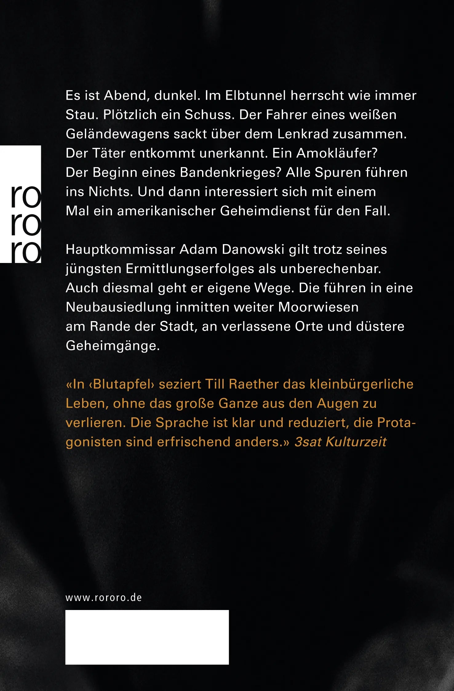 Buchrückseite von 'Danowski: Blutapfel' mit Klappentext - Taschenbuch