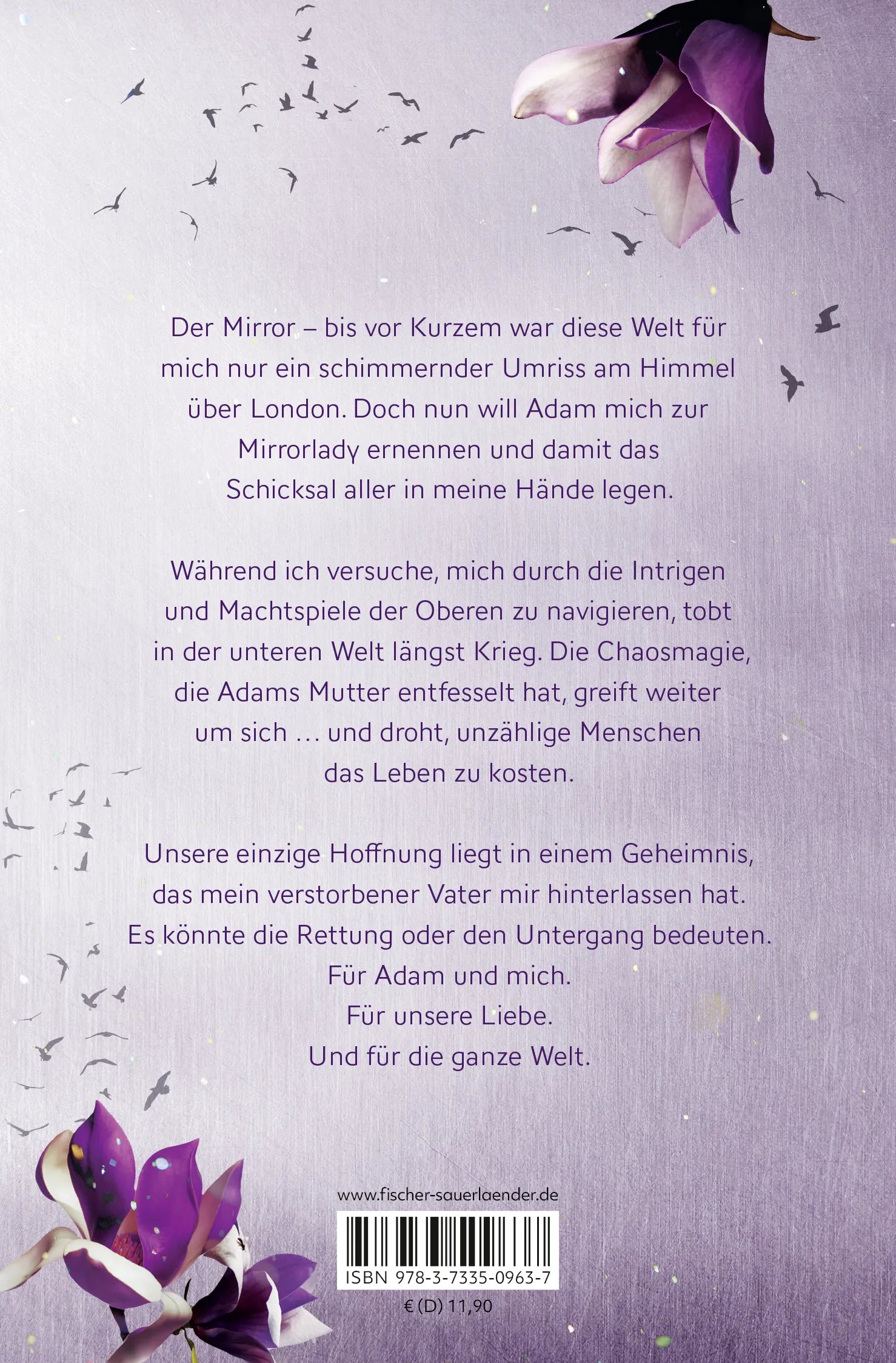 Buchrückseite von 'Dark Sigils – Wen das Schicksal betrügt' mit Klappentext - Taschenbuch