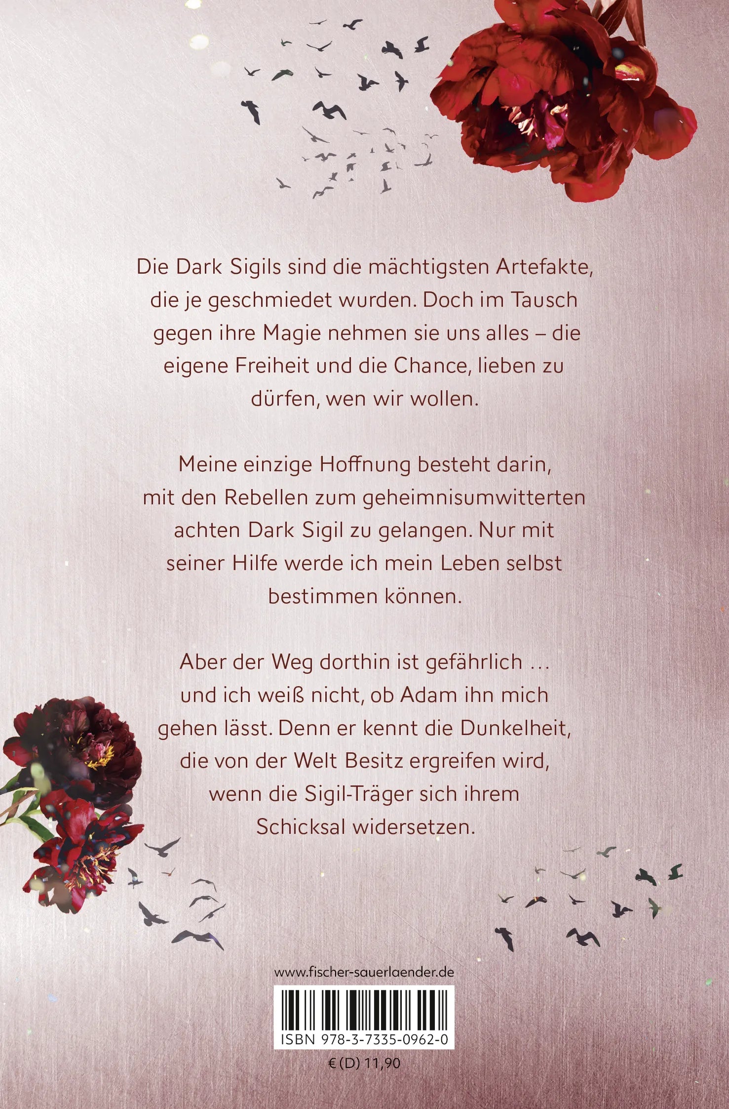 Buchrückseite von 'Dark Sigils – Wie die Dunkelheit befiehlt' mit Klappentext - Taschenbuch