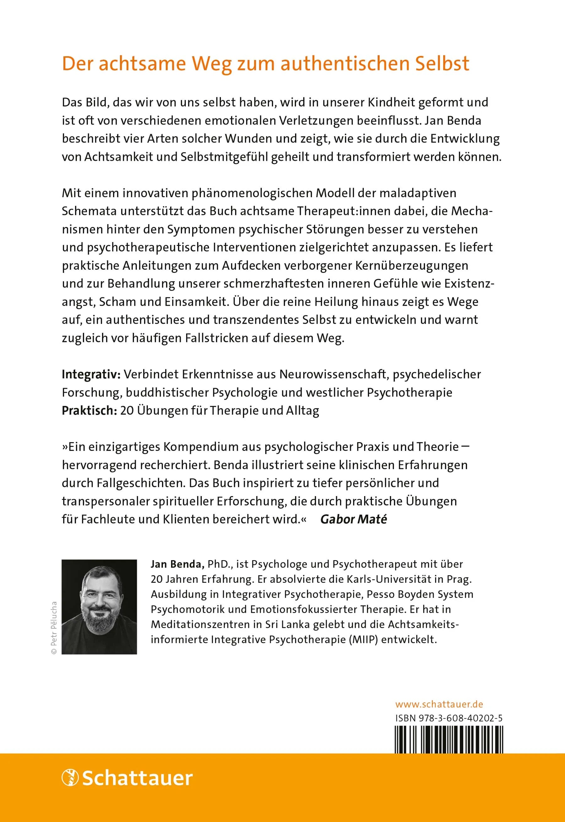 Buchrückseite von 'Das achtsame Selbst' mit Klappentext - Paperback