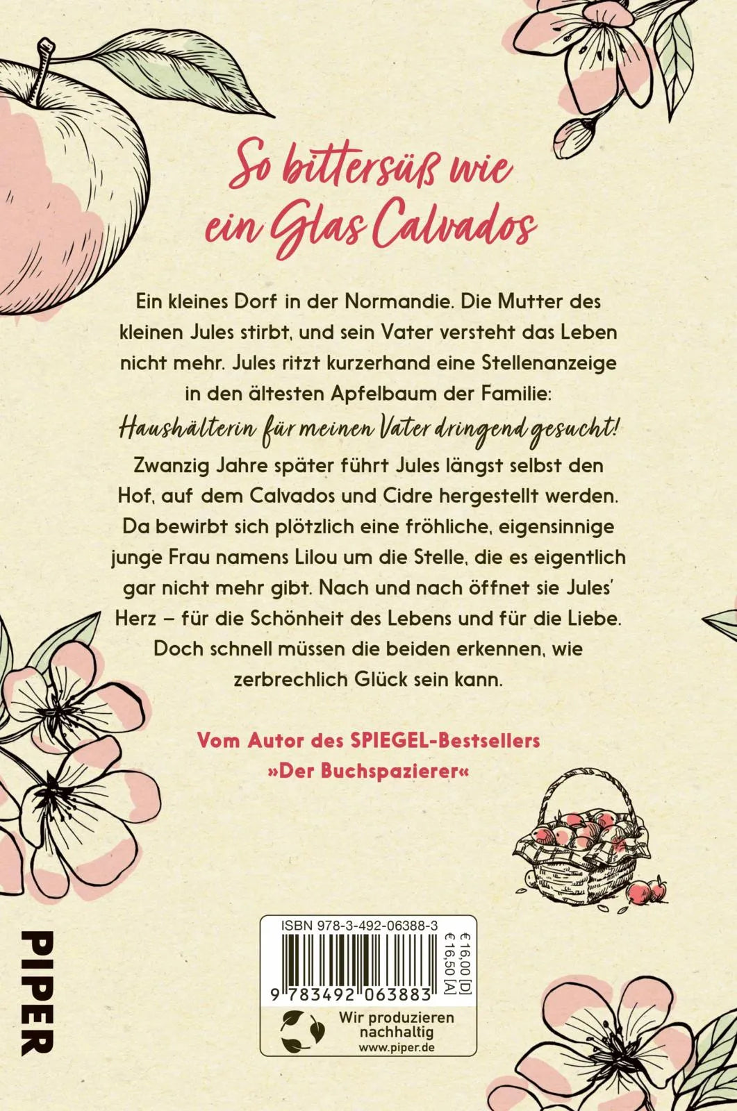 Buchrückseite von 'Das Apfelblütenfest' mit Klappentext - Paperback