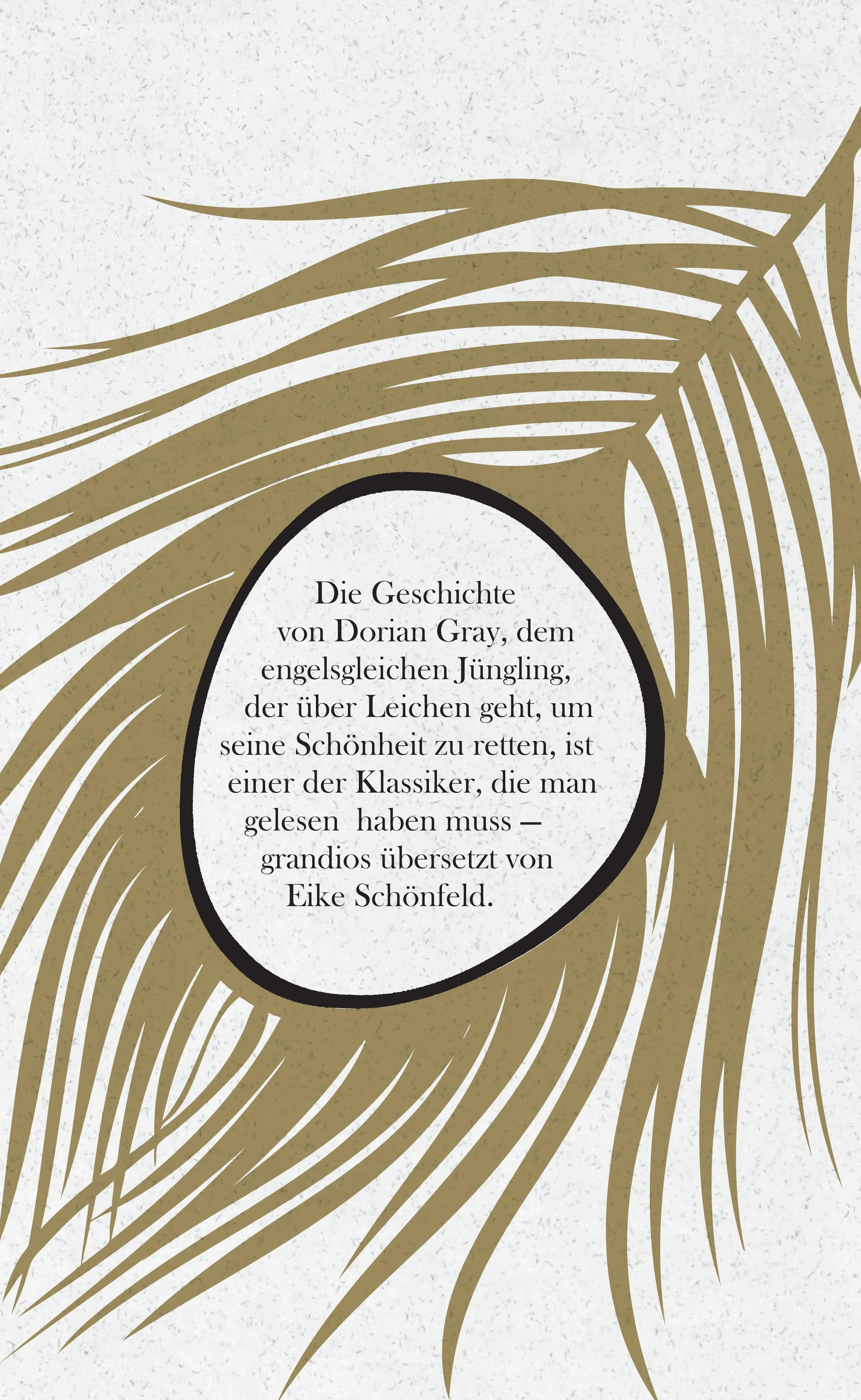 Buchrückseite von 'Das Bildnis des Dorian Gray' mit Klappentext - Gebundene Ausgabe