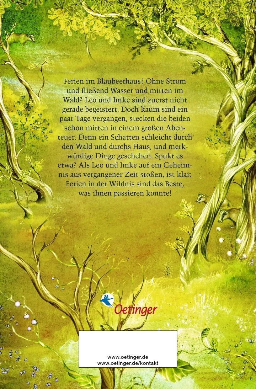 Buchrückseite von 'Das Blaubeerhaus' mit Klappentext - Taschenbuch