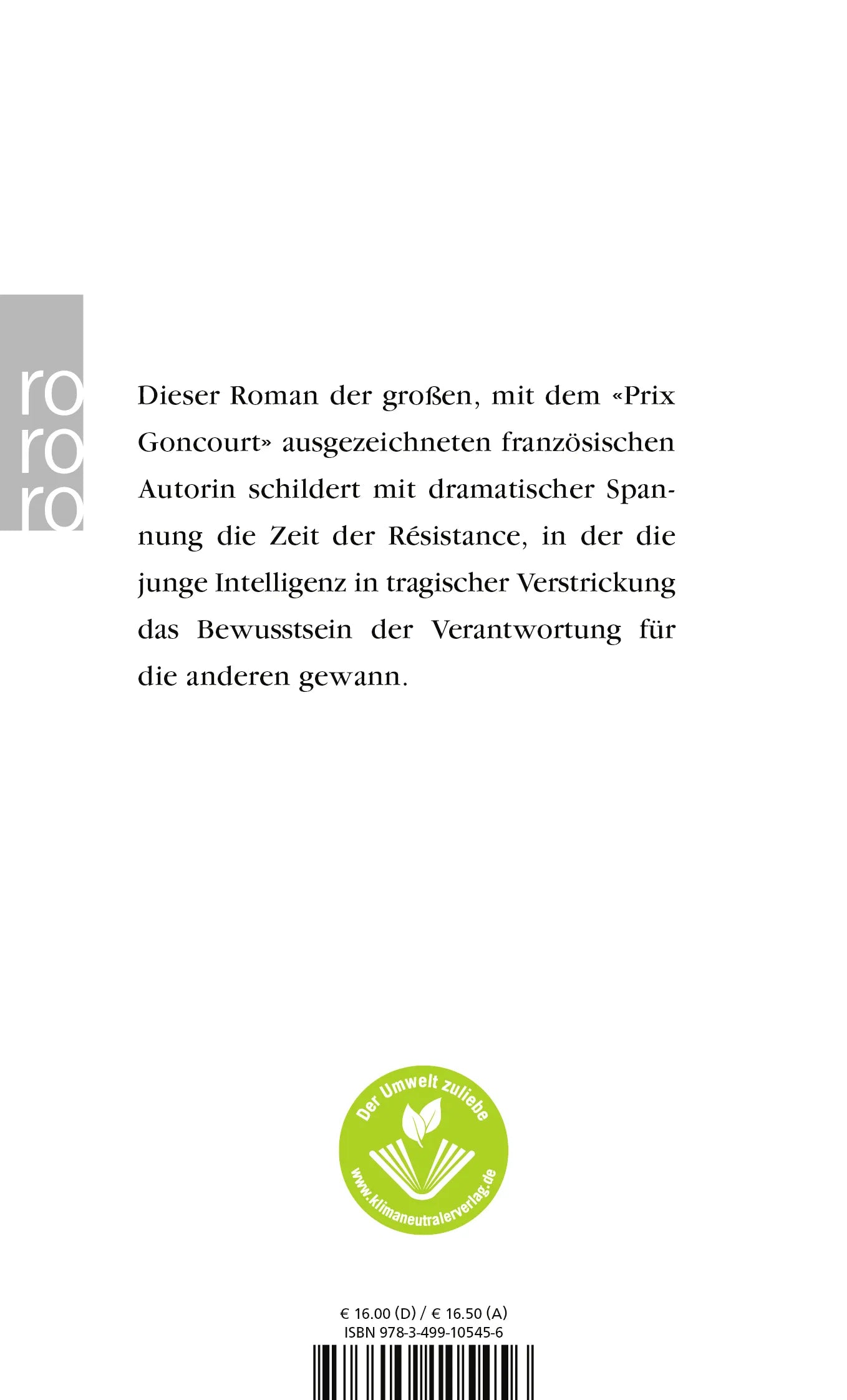 Buchrückseite von 'Das Blut der anderen' mit Klappentext - Taschenbuch