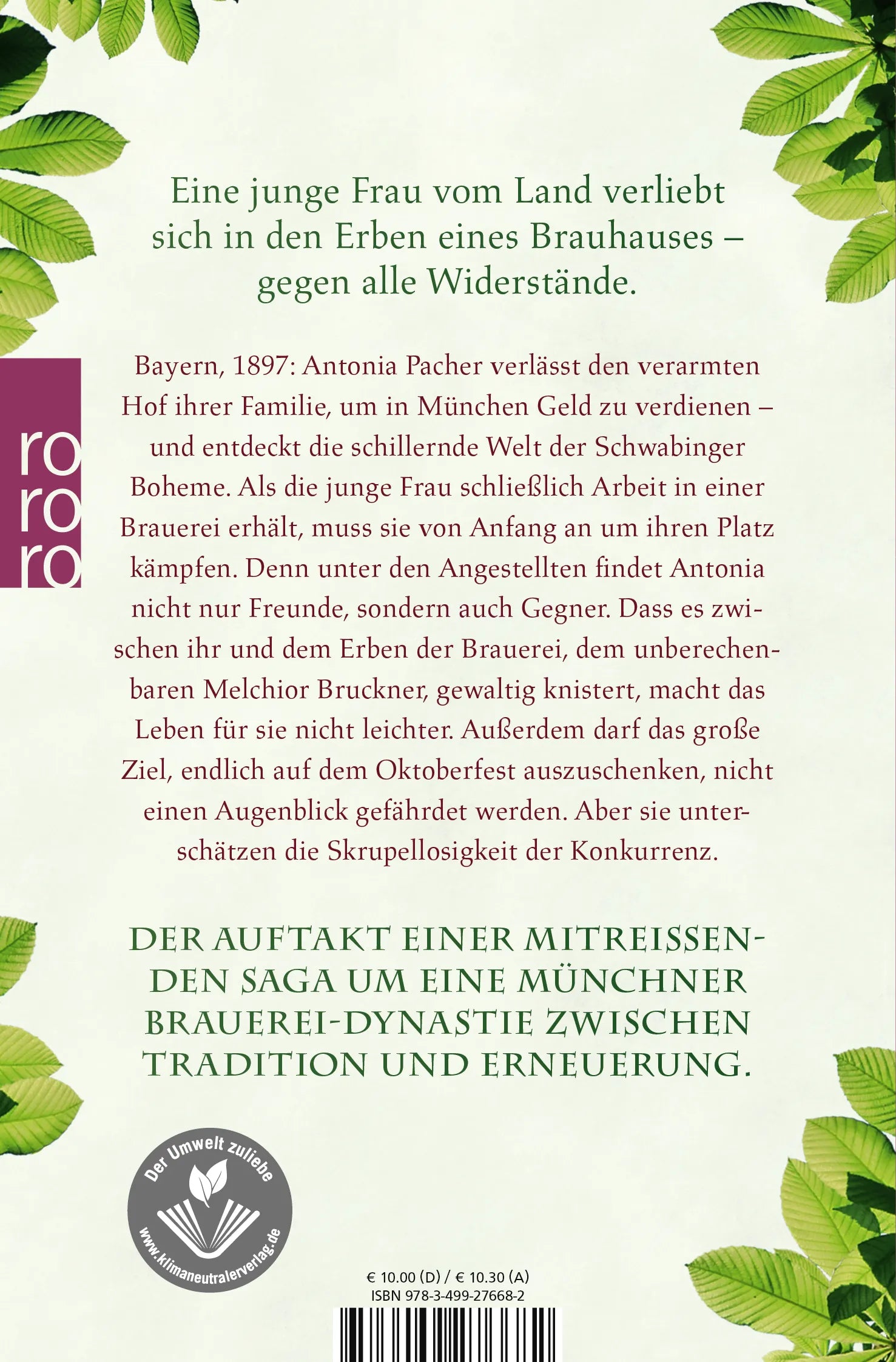 Buchrückseite von 'Das Brauhaus an der Isar: Spiel des Schicksals' mit Klappentext - Taschenbuch