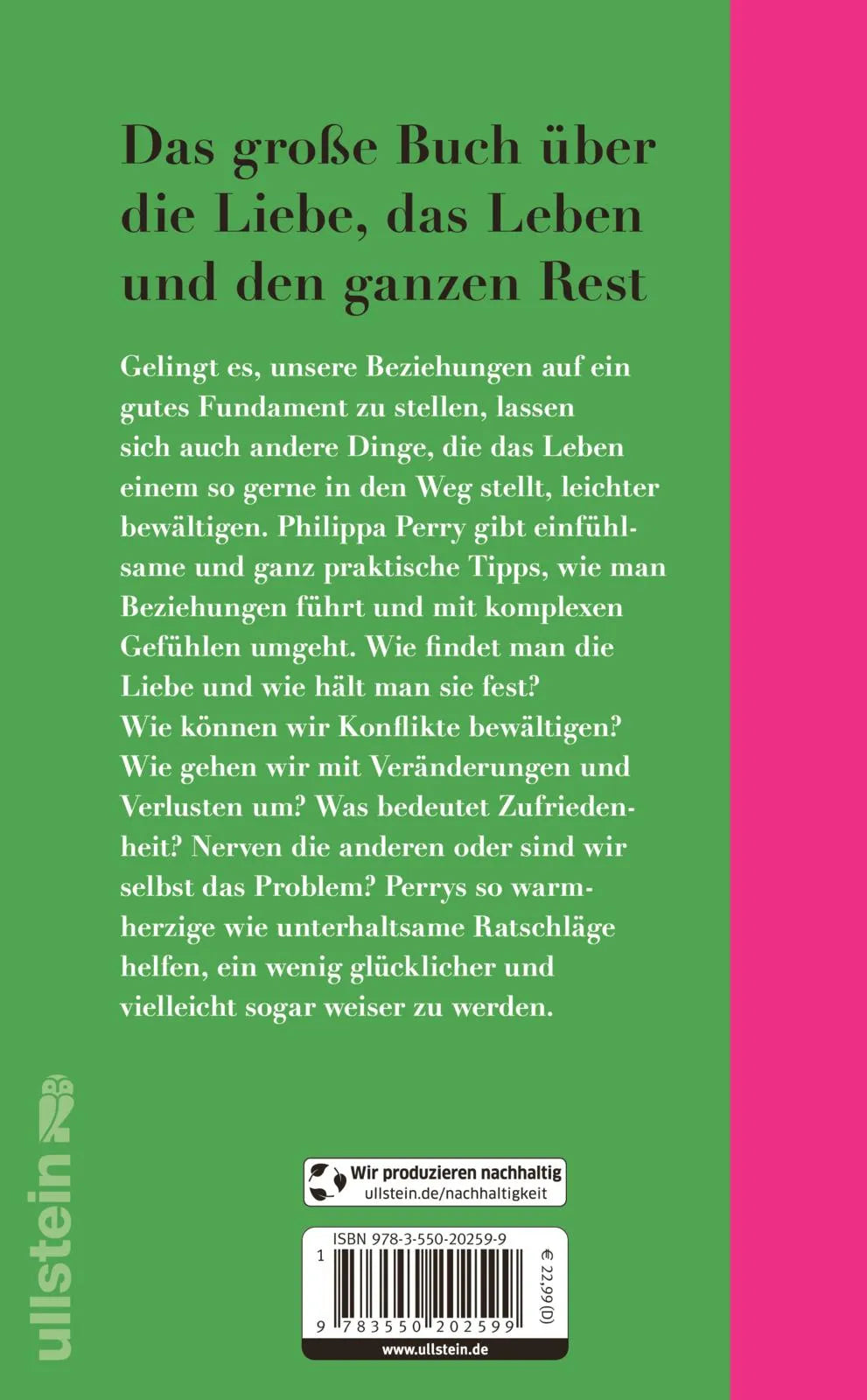 Buchrückseite von 'Das Buch, von dem du dir wünschst, deine Liebsten würden es lesen' mit Klappentext - Gebundene Ausgabe