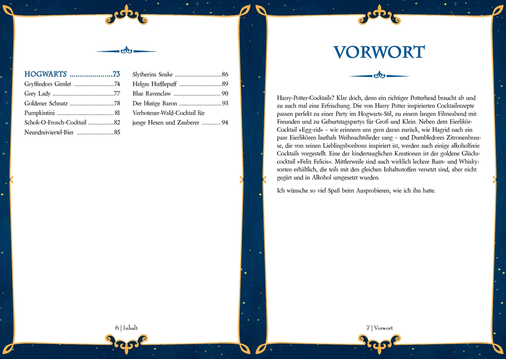 Innenansicht von 'Das Cocktailbuch für Potter-Fans' - Gebundene Ausgabe
