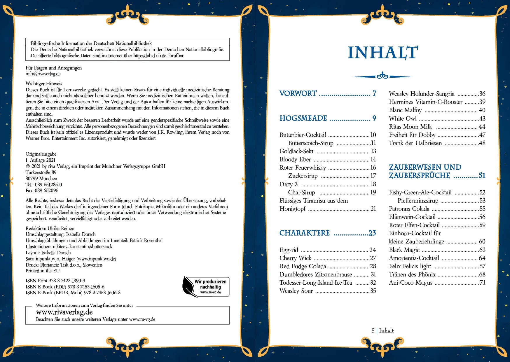Innenansicht von 'Das Cocktailbuch für Potter-Fans' - Gebundene Ausgabe