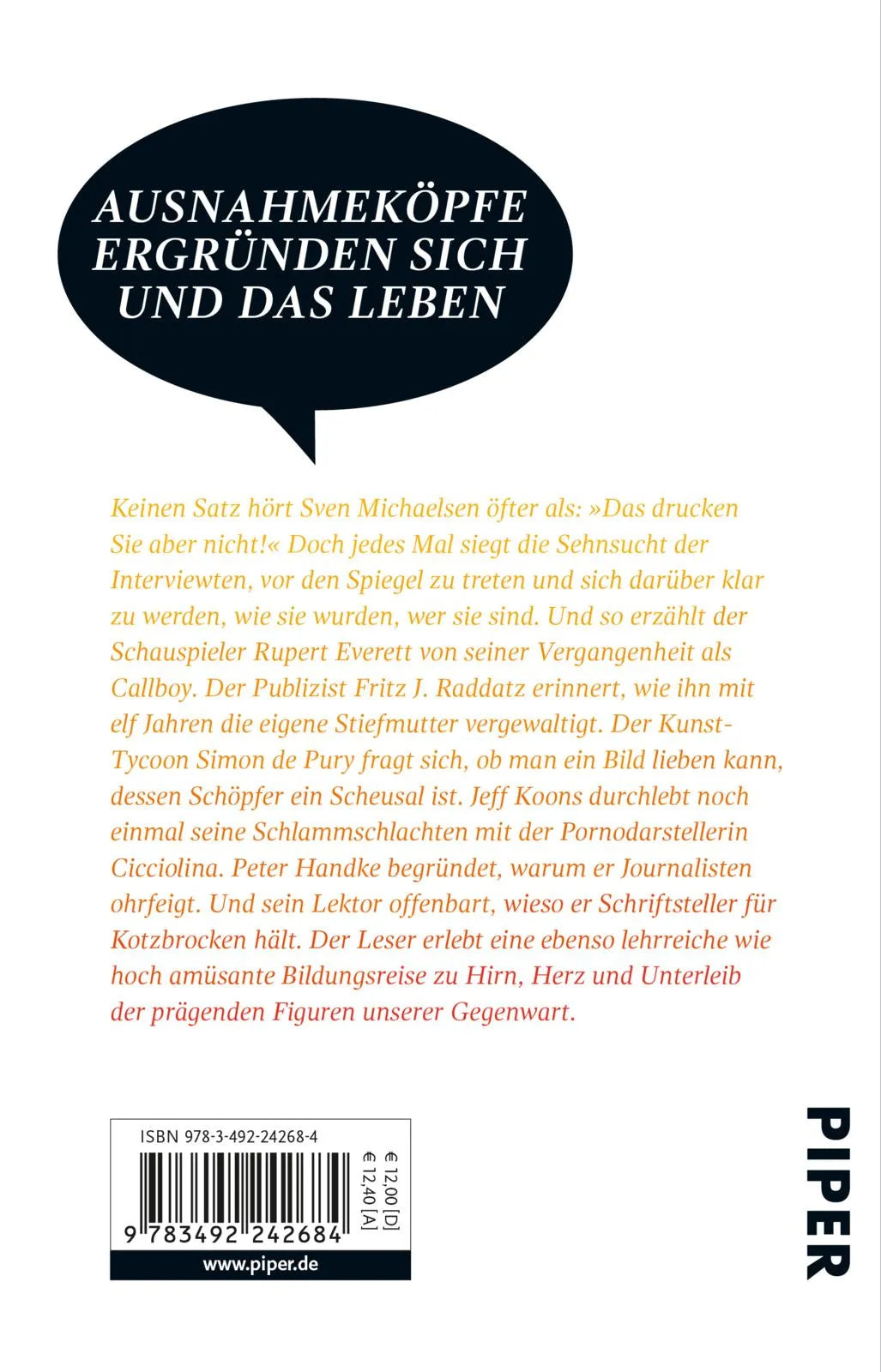 Buchrückseite von '»Das drucken Sie aber nicht!«' mit Klappentext - Taschenbuch