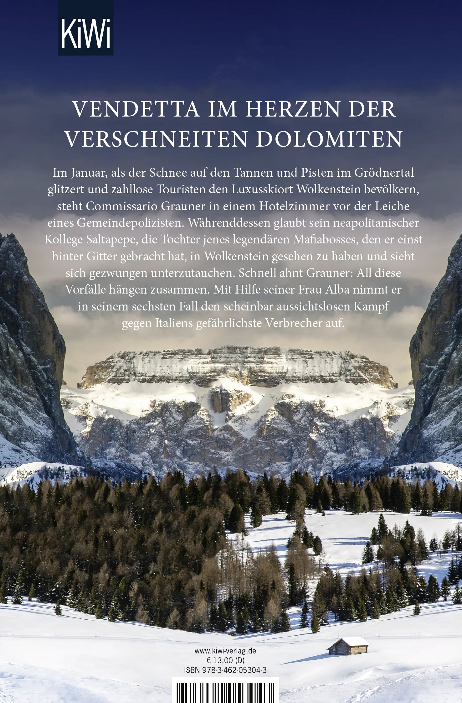 Buchrückseite von 'Das dunkle Dorf' mit Klappentext - Taschenbuch