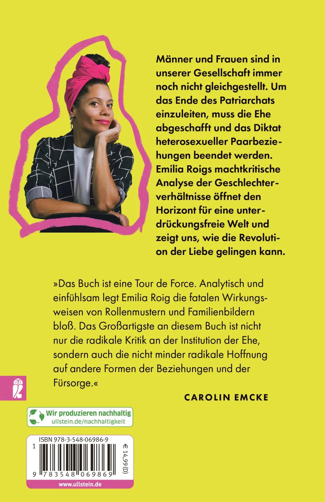 Buchrückseite von 'Das Ende der Ehe' mit Klappentext - Taschenbuch
