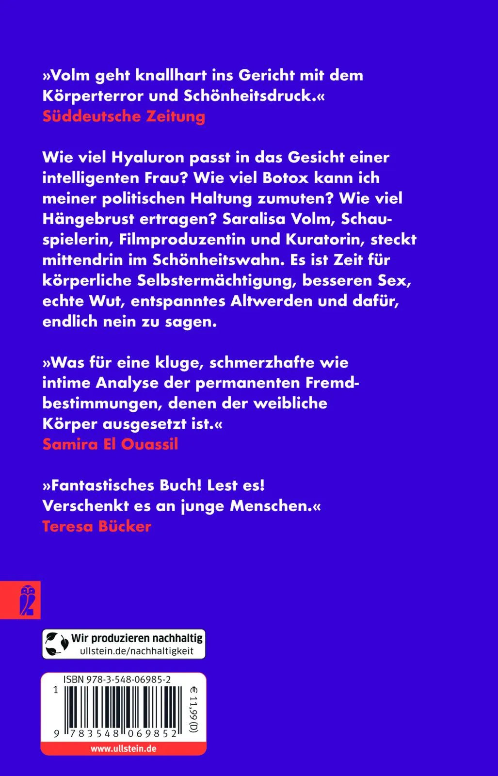 Buchrückseite von 'Das ewige Ungenügend' mit Klappentext - Taschenbuch