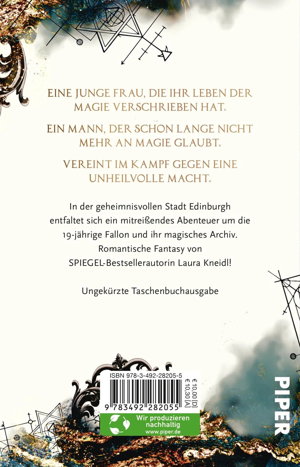 Buchrückseite von 'Das Flüstern der Magie' mit Klappentext - Taschenbuch