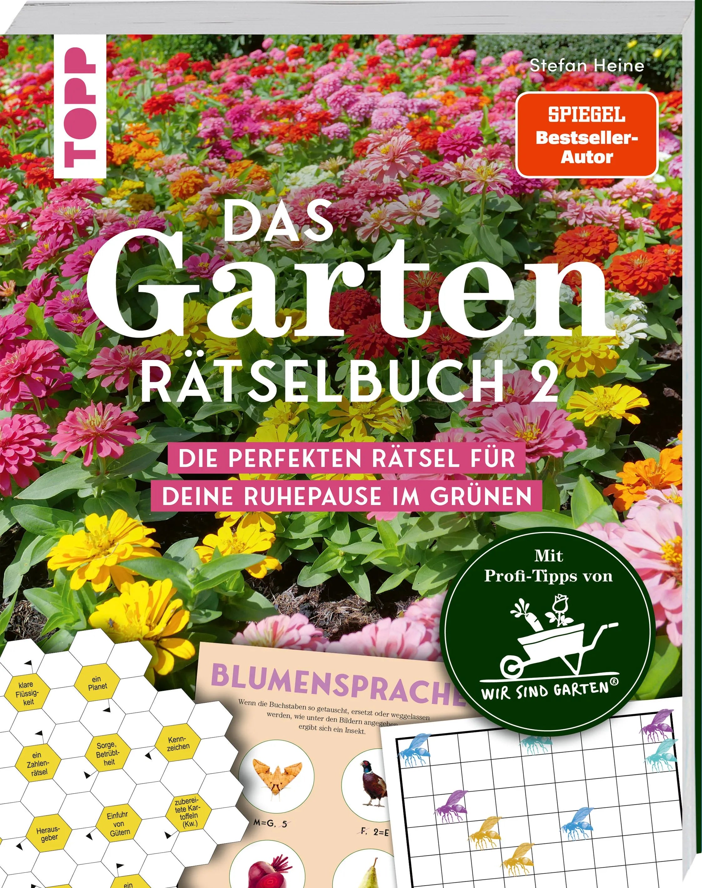 Cover: Das Garten-Rätselbuch 2 – Mit Profi-Tipps von „Wir sind Garten“ (Taschenbuch) von Stefan Heine